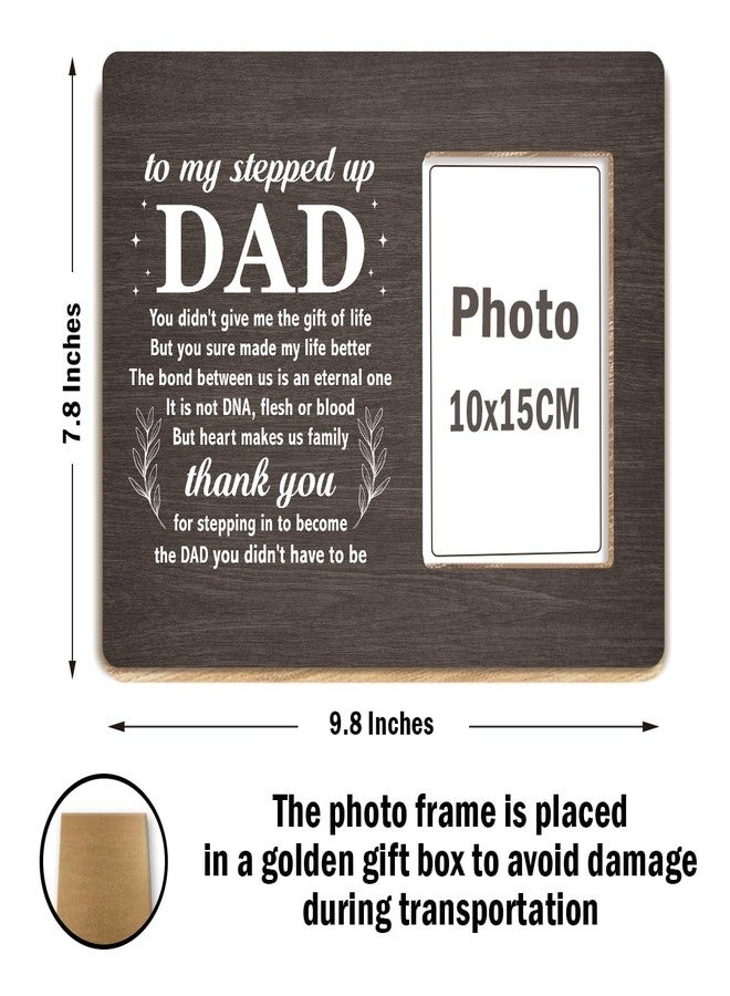 OTINGQD Bonus Dad Picture Frame,Gifts for Stepdad from Daughter Son,Christmas Fathers Day Birthday Gift for Bonus Dad,but Heart Makes Us Family Stepdad Wooden Photo Frame - Image 2